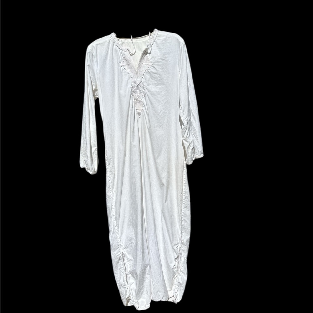 Ethinic White Dress Tribal Middle Eastern Kaftan Caftan Unisex